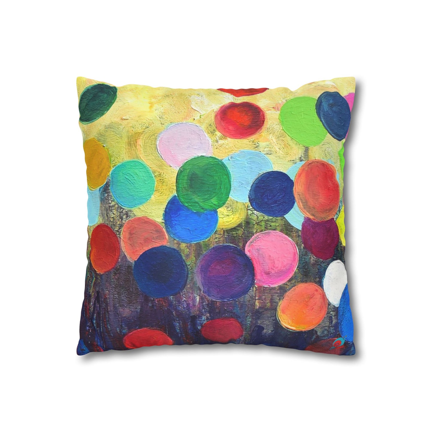 Pillow case - Faux Suede with polkadots