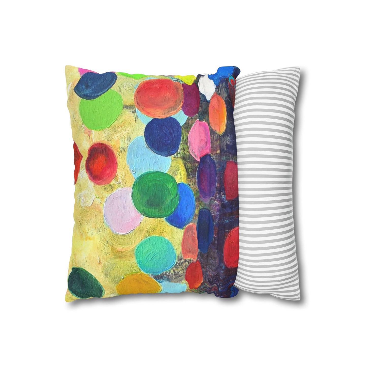Pillow case - Faux Suede with polkadots