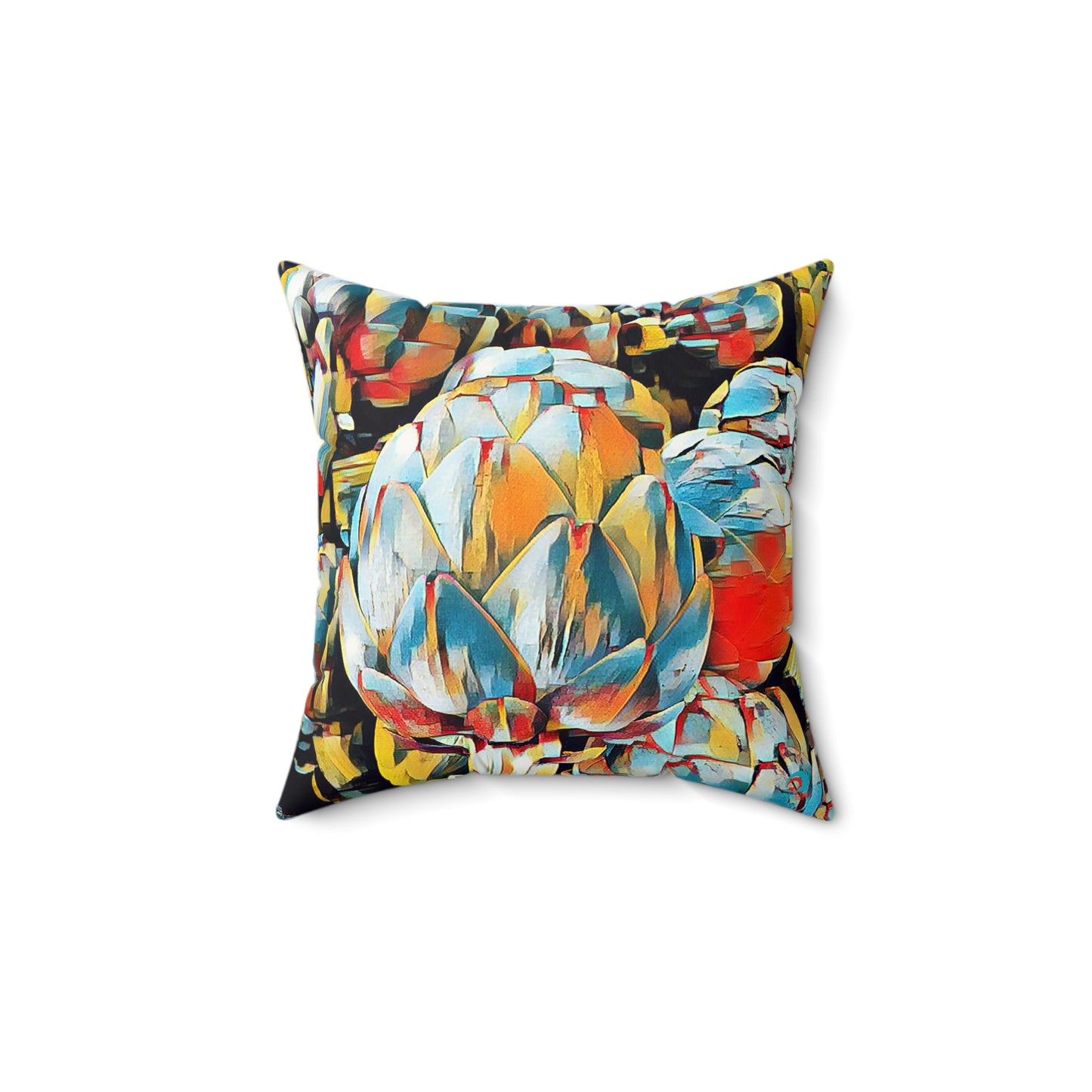 Pillow - Faux Suede with artichoke design