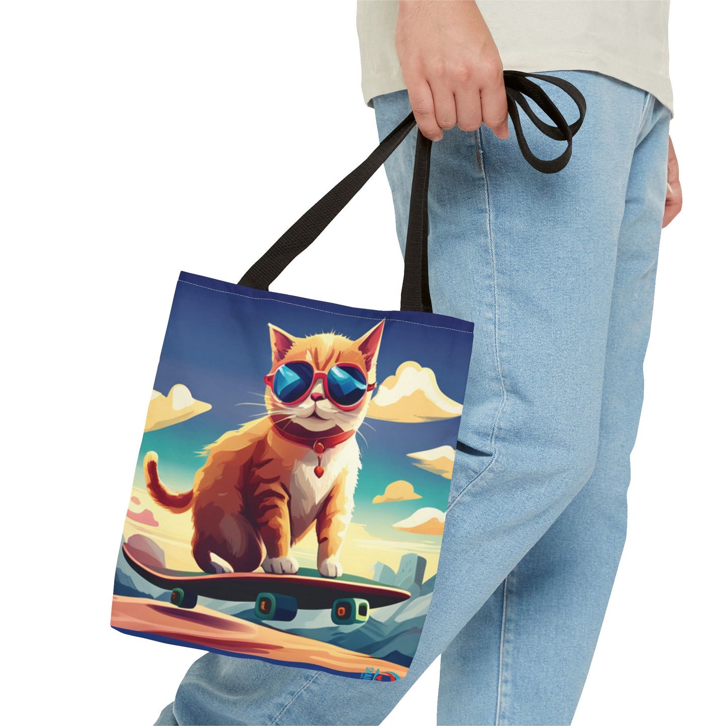Everything Tote - cat on skateboard