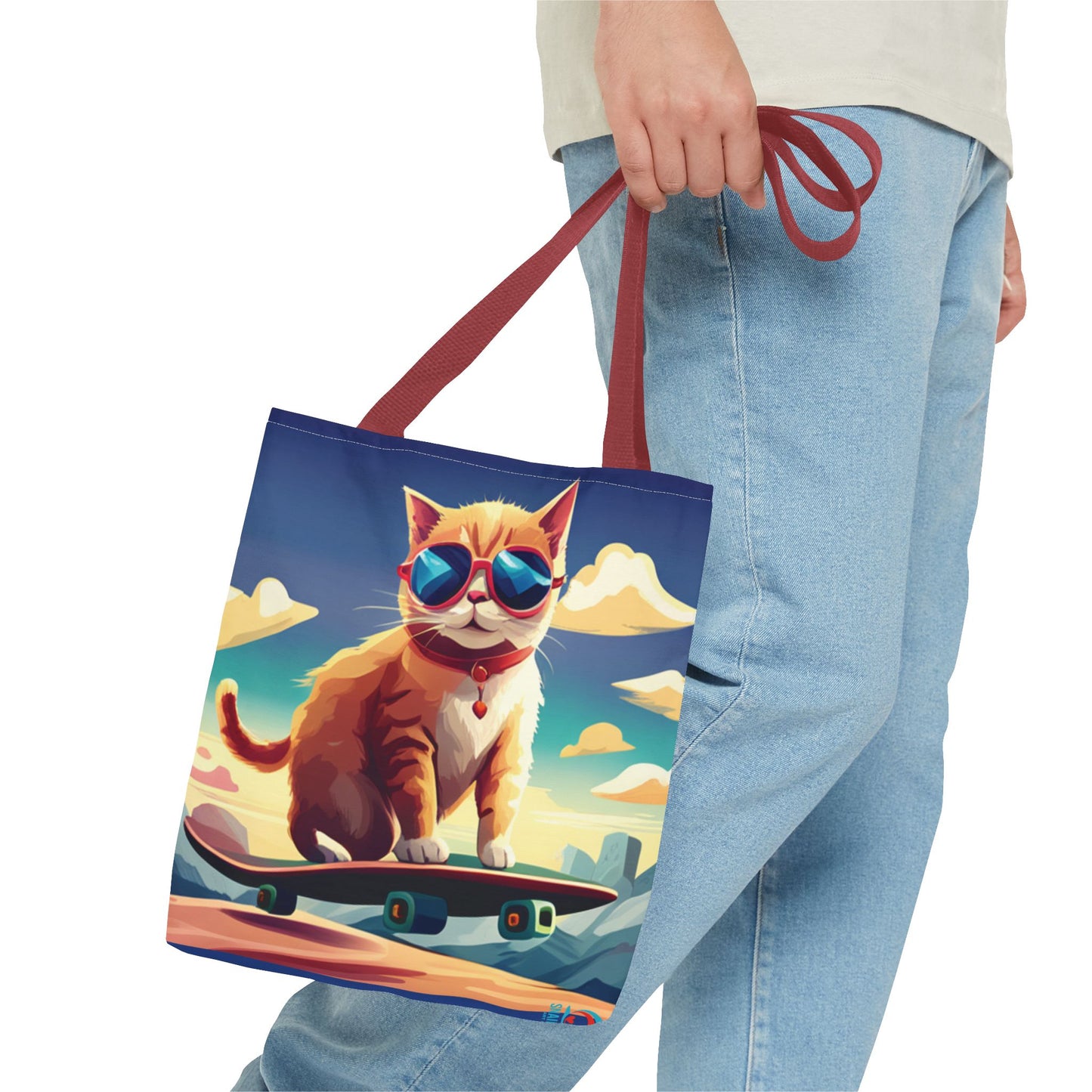 Everything Tote - cat on skateboard