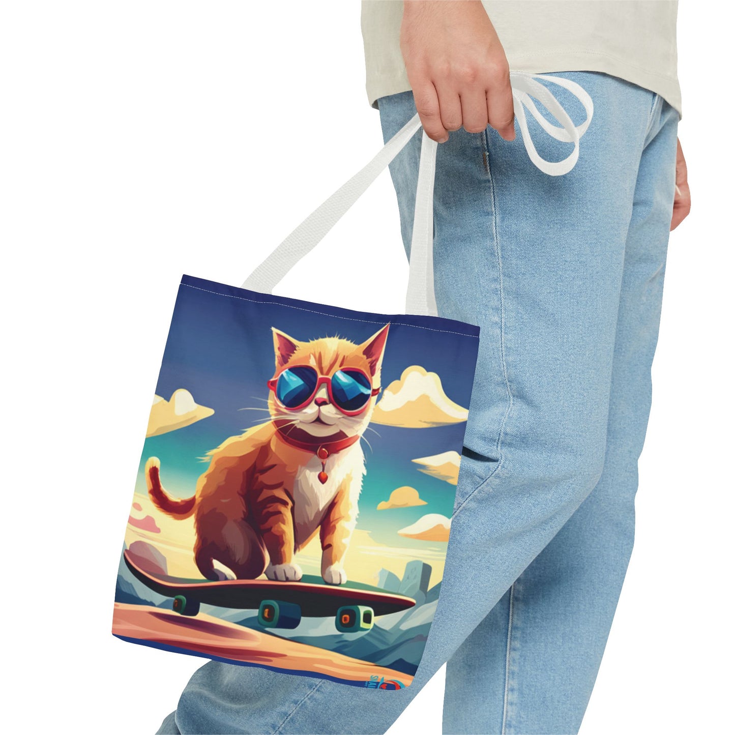 Everything Tote - cat on skateboard