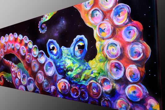 'Heaven's Floodgates Abound', octopus in space painting