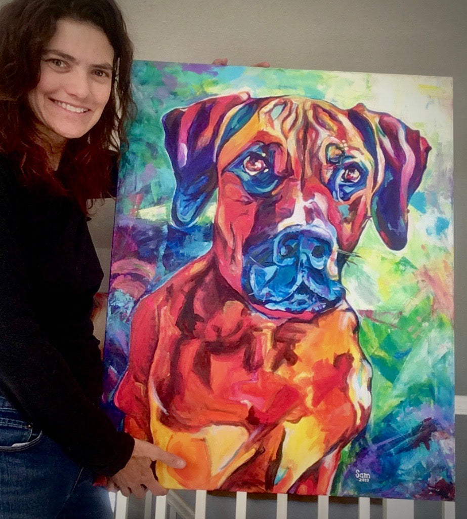 Rhodesian Ridgeback Dog Portrait - Wall Art Prints
