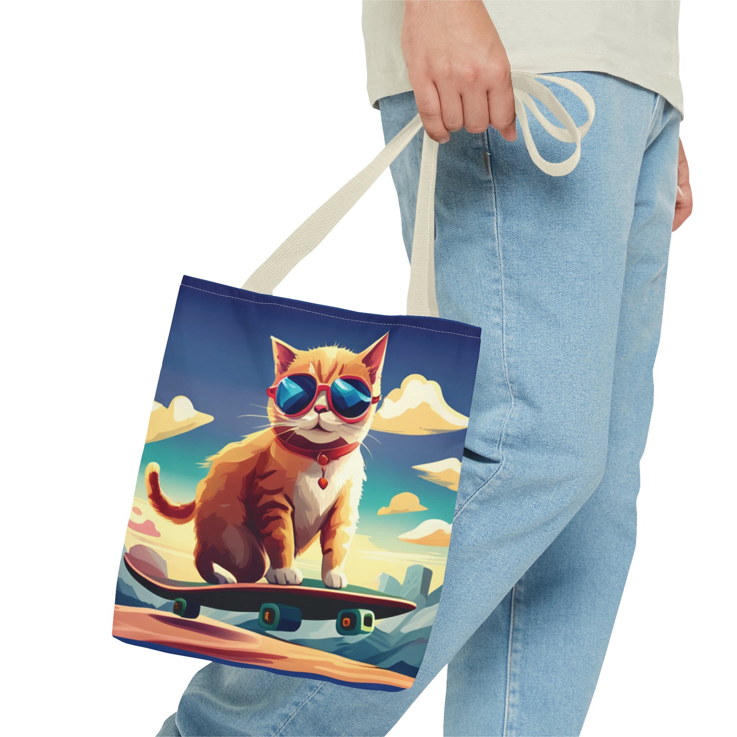 Shopping Bags - Reusable Bag with Skatin' Kitty
