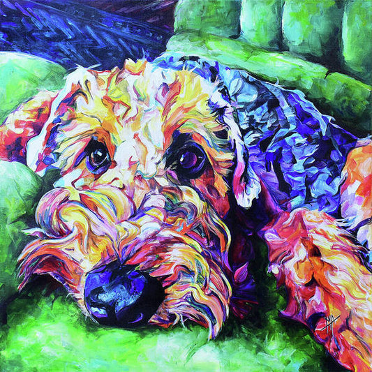 Airdale Dog Portrait - Wall Art Prints