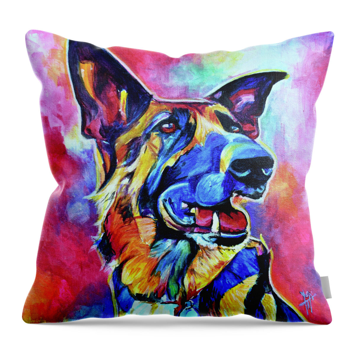 German Shepherd portrait - Throw Pillow
