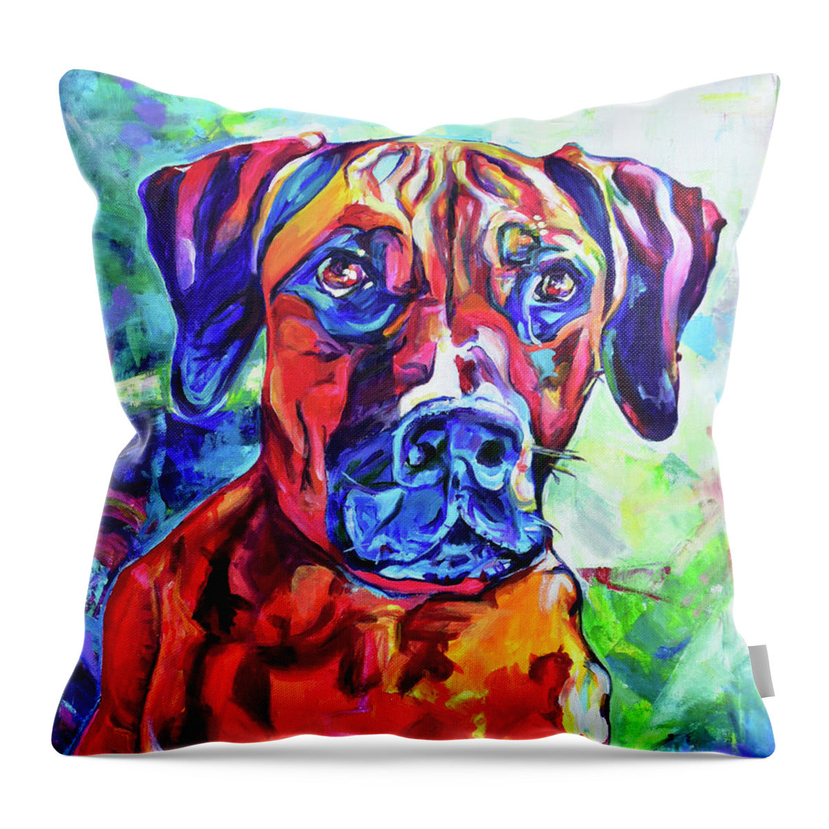 Rhodesian Ridgeback Dog Portrait - Throw Pillow