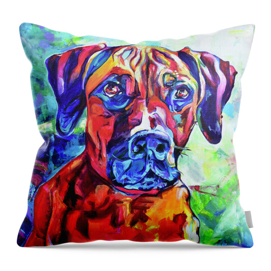Rhodesian Ridgeback Dog Portrait - Throw Pillow