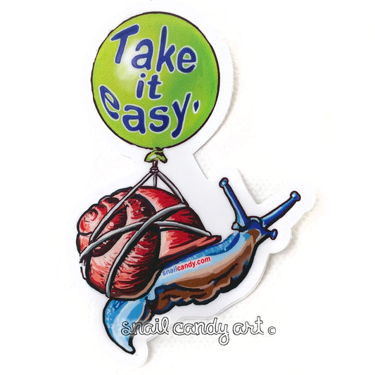 Sticker - Snail with balloon "Take it Easy "