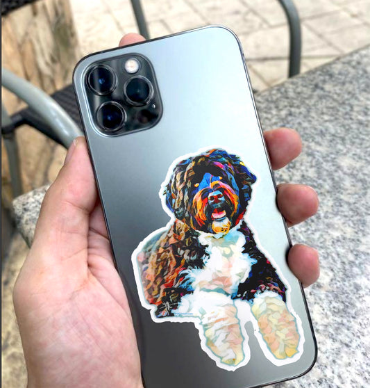 sticker Portuguese Waterdog 3" waterproof decal, vibrant, dishwasher safe