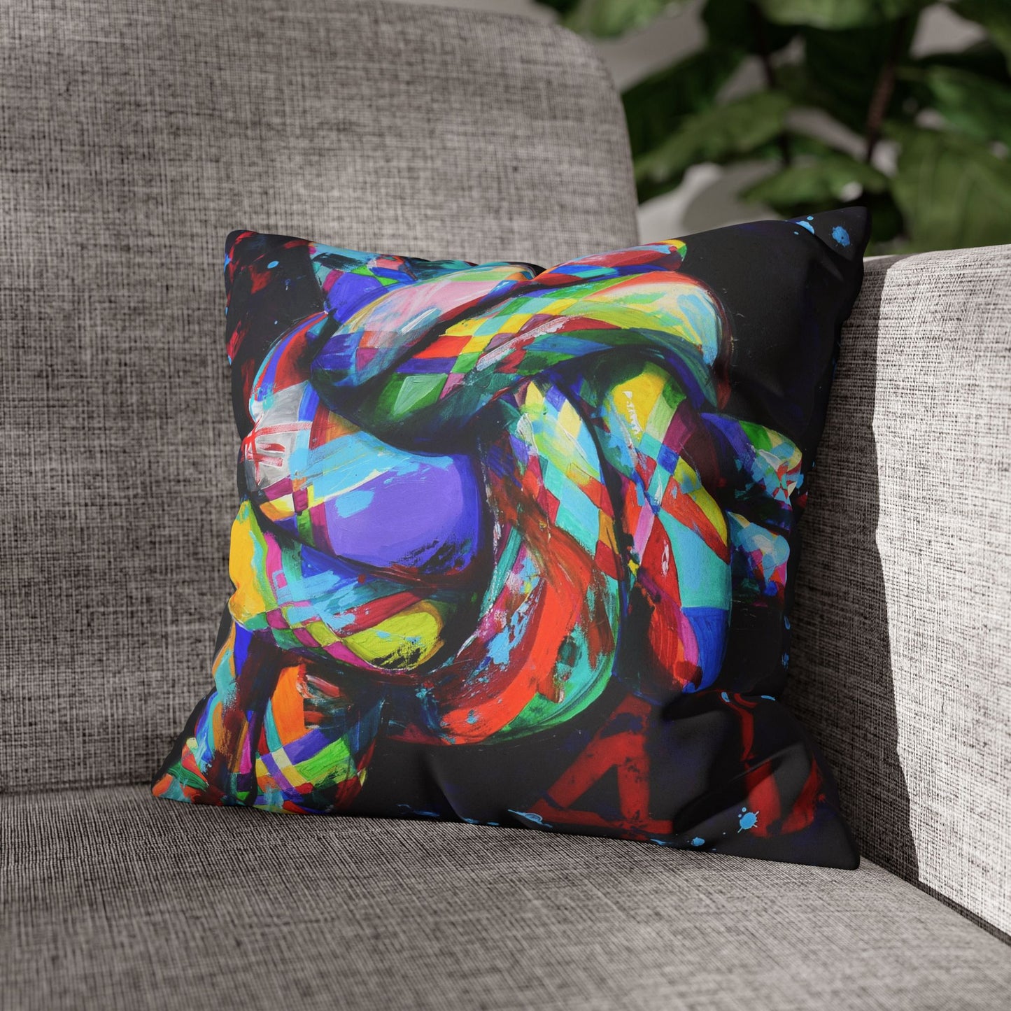 Pillow - colorful knot artwork