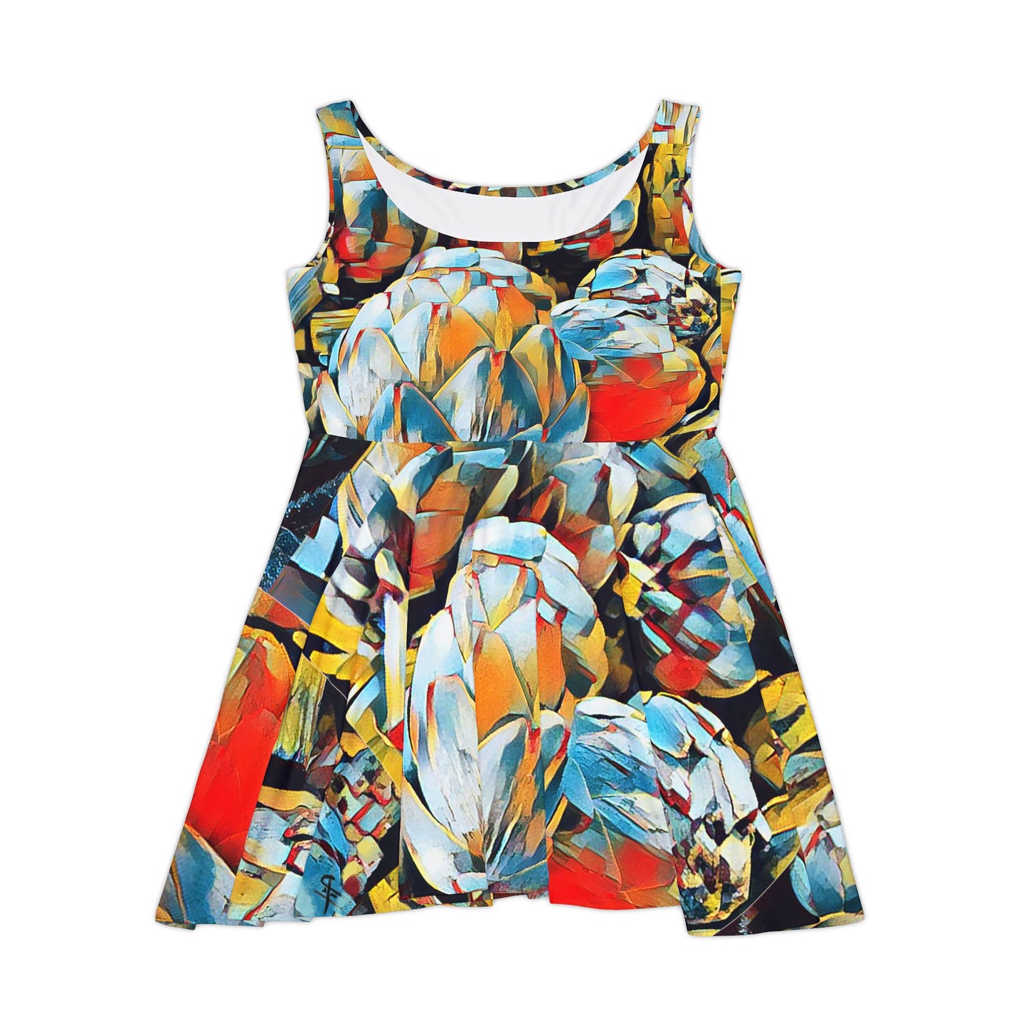 Dress with artful artichokes