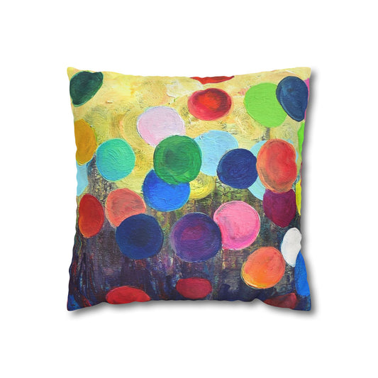 Pillow case - Faux Suede with polkadots