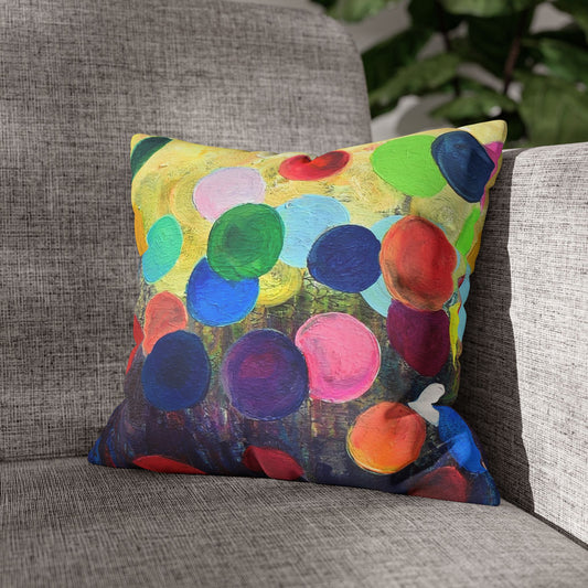 Pillow case - Faux Suede with polkadots
