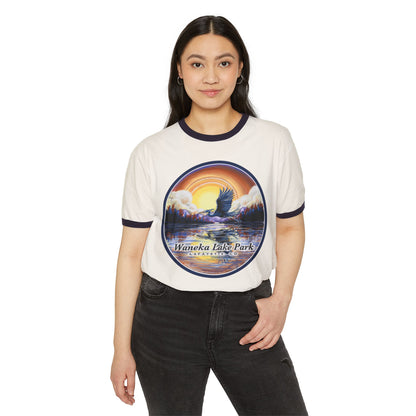 Waneka Lake T-Shirt - Oatmeal, Rib Sleeves
