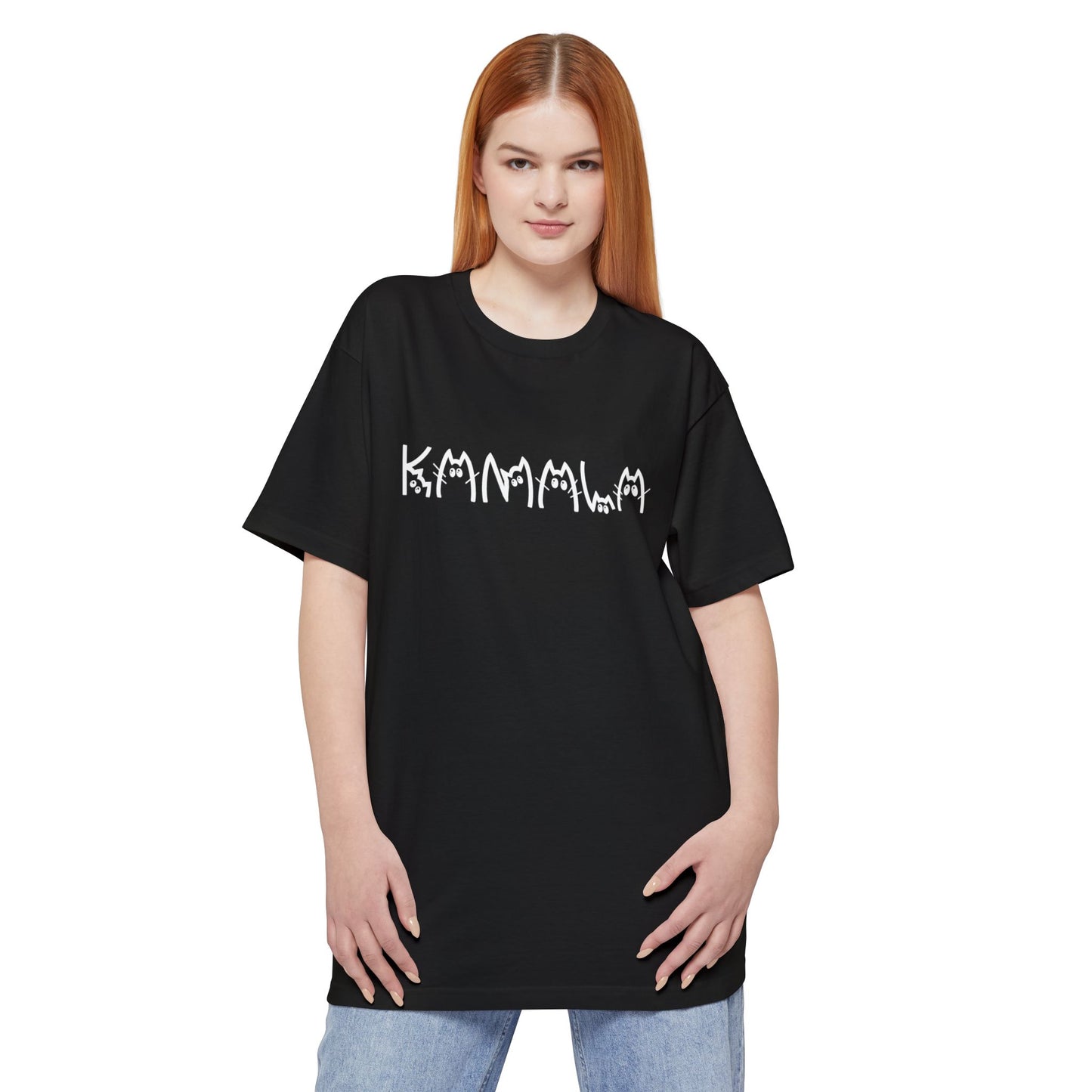 Kamala Cat T-shirts [ S - 5XL] WHITE writing