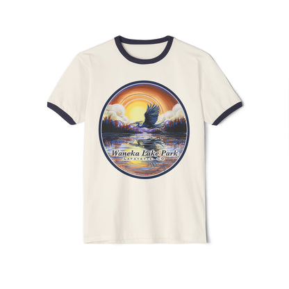 Waneka Lake T-Shirt - Oatmeal, Rib Sleeves