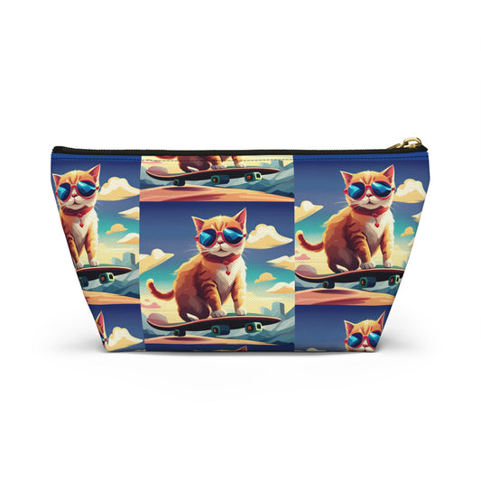 Dopp Kit Toiletry Bag, art: Cool Cat on a skateboard