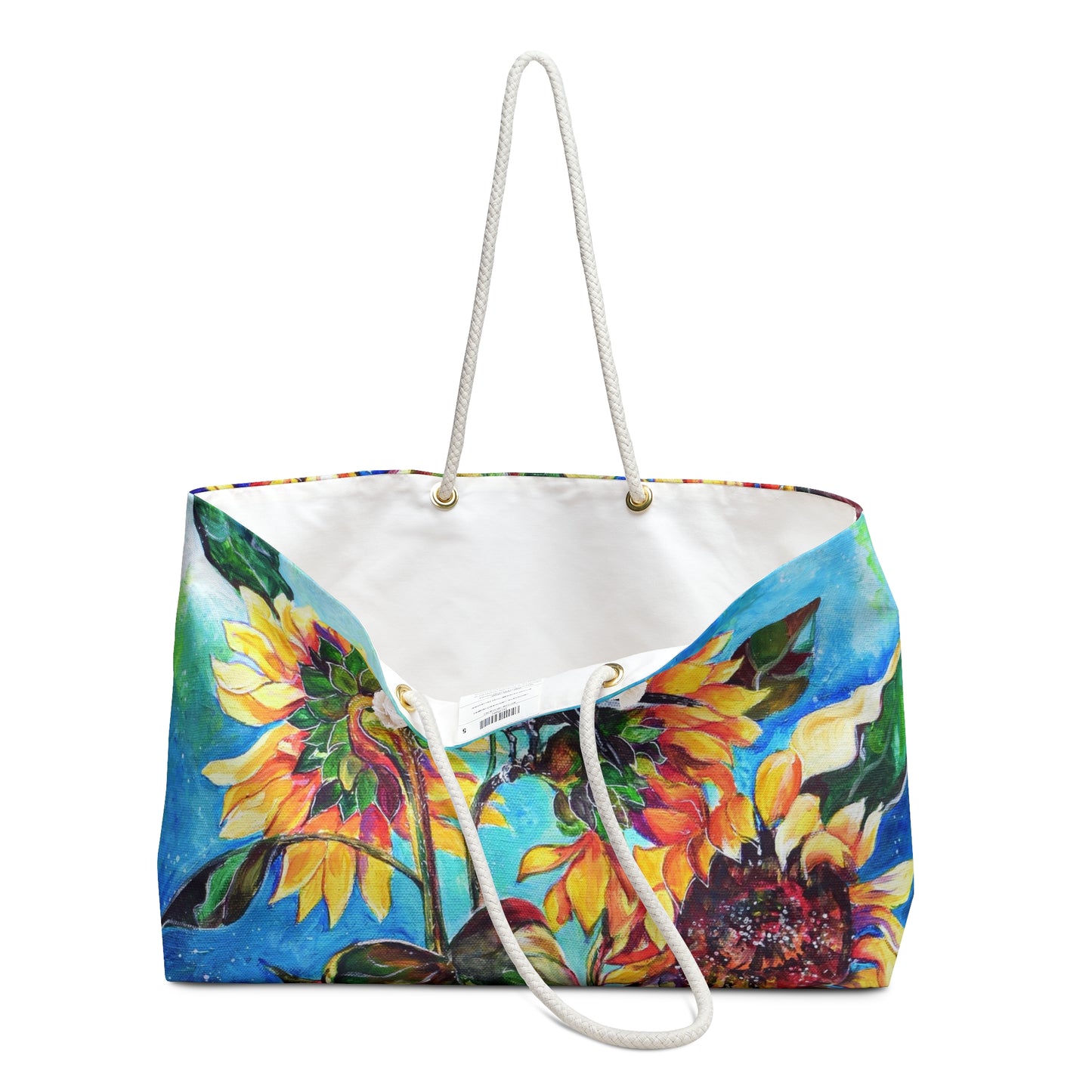Weekender Bag with Sunflowers and birds