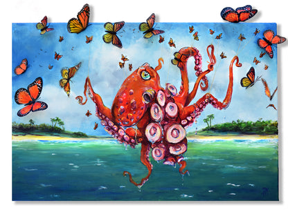 'Migration' multi-media painting