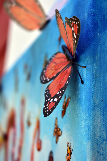 'Migration' multi-media painting