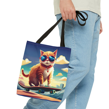 Shopping Bags - Reusable Bag with Skatin' Kitty
