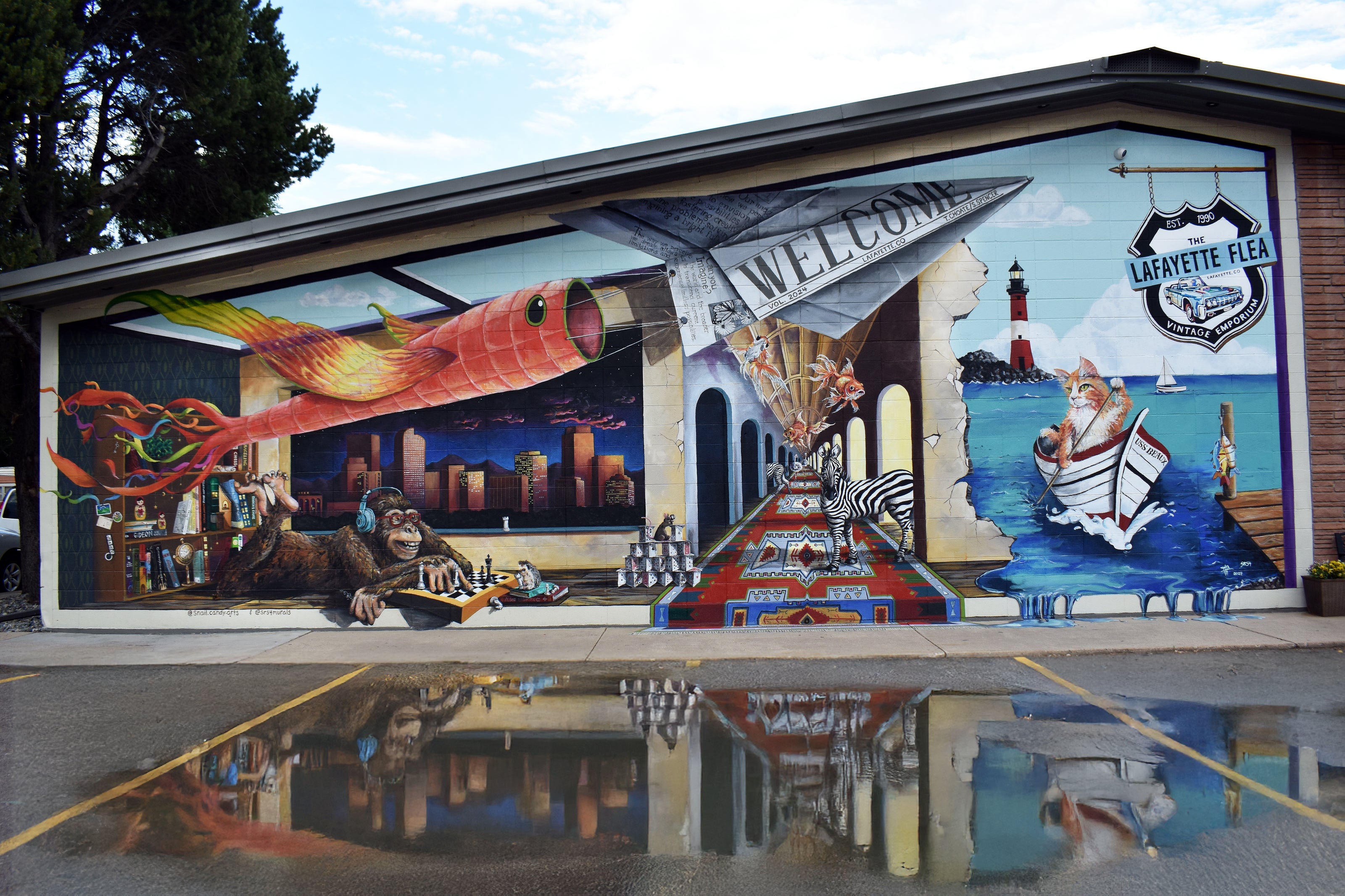 Lafayette Flea Market mural surrealism