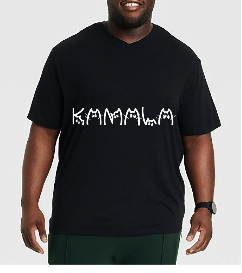 Kamala Cat T-shirts [ S - 5XL] WHITE writing