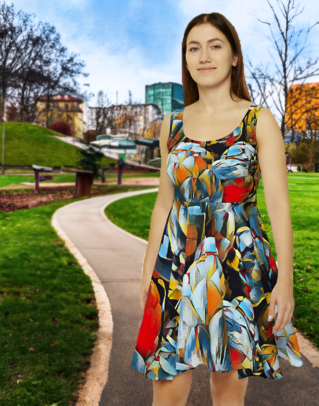 Dress with artful artichokes