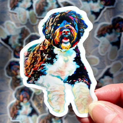 sticker Portuguese Waterdog 3" waterproof decal, vibrant, dishwasher safe